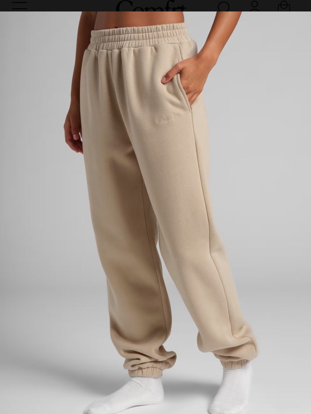 Women’s Comfrt small cream sweatpants